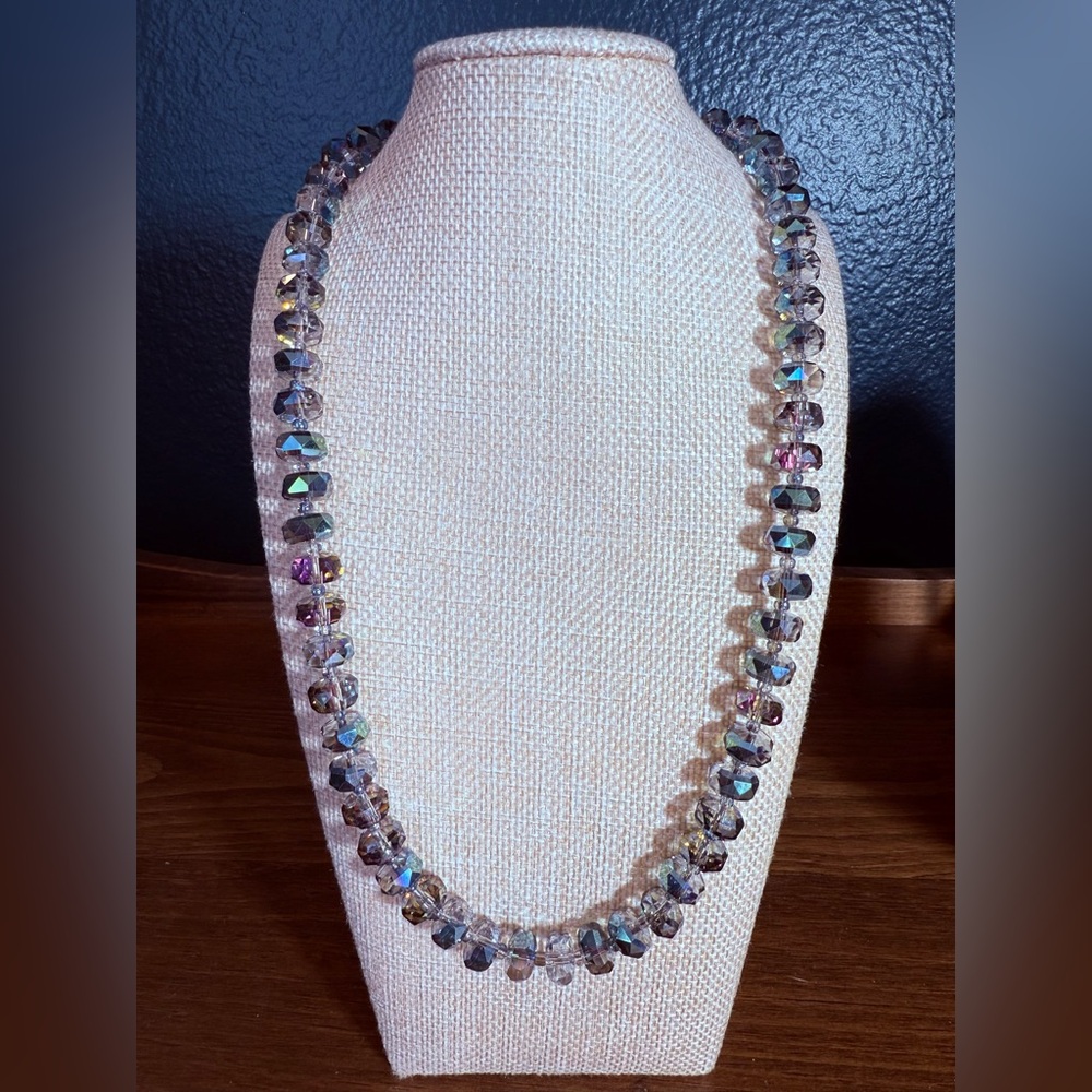 Iridescent Crystal Bead Necklace